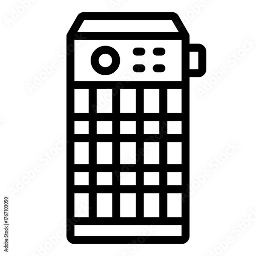 electric heater outline icon for personal room heating