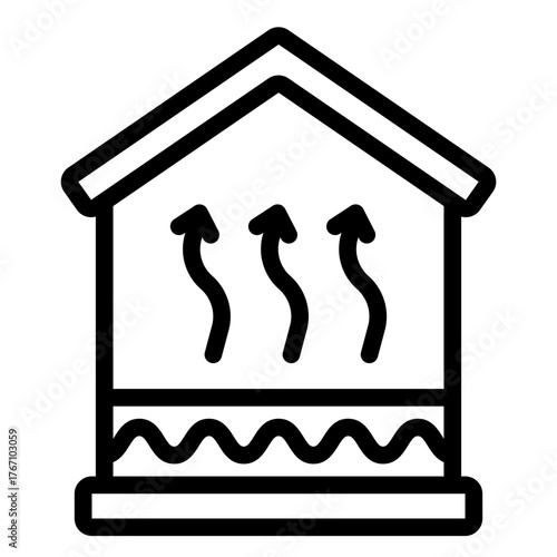 underfloor heating outline icon for home temperature control
