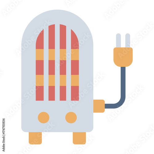 portable electric heater flat icon for indoor use