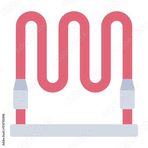 electric heater coil flat icon for heat transfer system