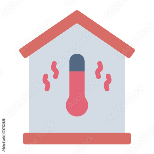 house warm temperature flat icon for cozy climate