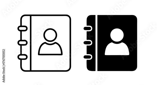 business and personal contact directory vector icon set