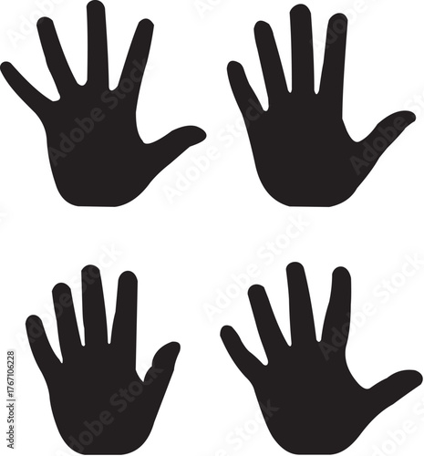 Human palm hand vector silhouette
