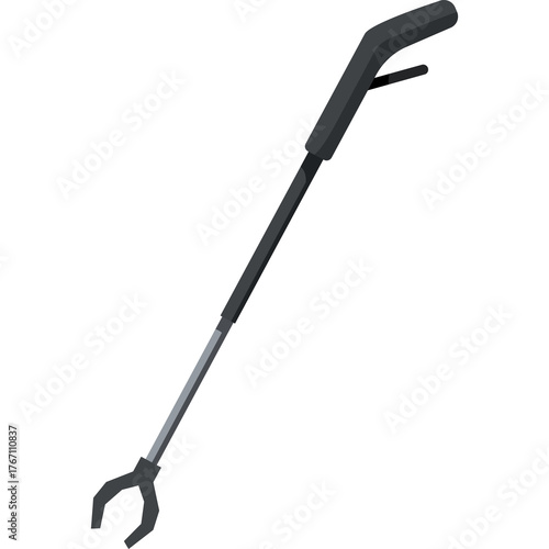 Canvas-taulu Black Long Reach Grabber Tool With Claw Mechanism On A Transparent Background Fo