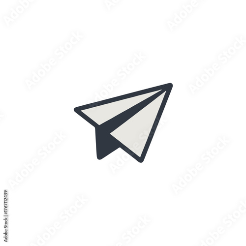Simple paper airplane symbol for sending messages and communication