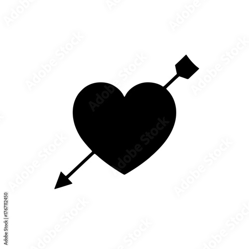 Cupid's Arrow Piercing a Heart Symbol of Love and Romance