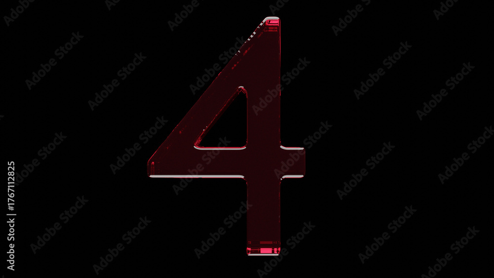 Obraz premium vector illustration of a number 4