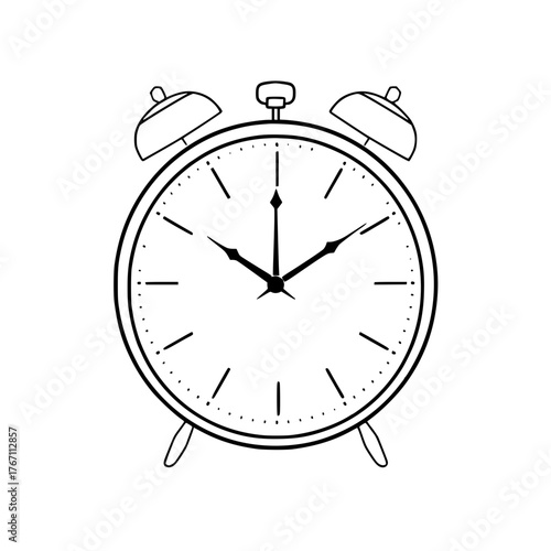 Vintage alarm clock icon for punctual schedules and time management