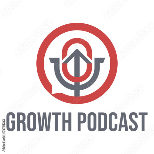 growth podcast flat minimalist logo design