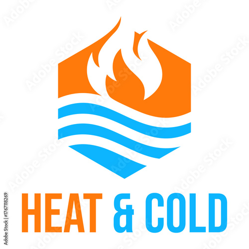 heat and cold flat minimalist logo design