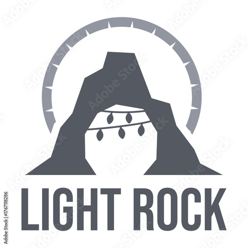 light rock flat minimalist logo design