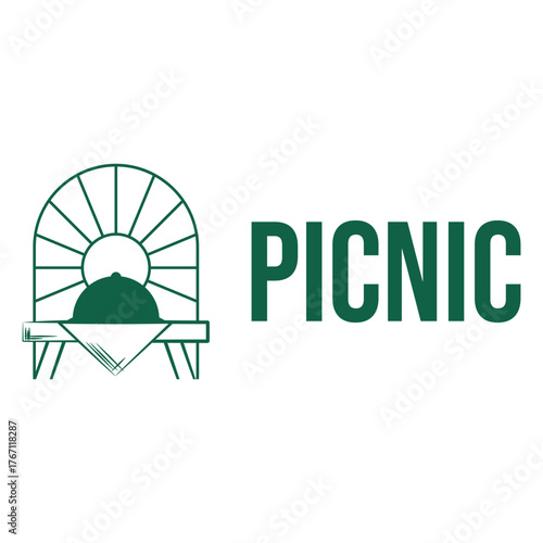picnic flat minimalist logo design