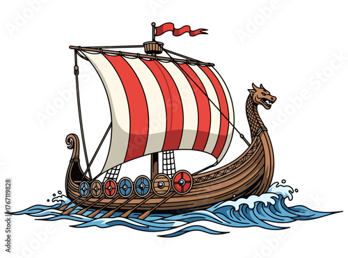 Viking ship in the sea