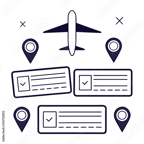 Minimalist travel flight status app interface vector illustration scalable eps icon vector