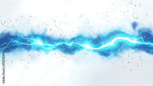 Vibrant blue lightning bolt crackling across white. Powerful, energetic, and futuristic. Ideal for tech, gaming, sci-fi, or power-themed visuals.

