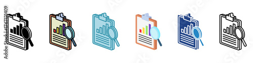 Analysis Mini Illustration Multi Style Isometric Icon. Use For Modern Concept, Print, Ui, Ux Kit, Web And App Development. Vector Related To Market, Business, Finace