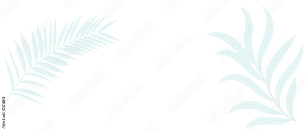 Fototapeta premium Tropical leaves shadow on white background. Black palm leaf on white background. shadow of palm leaves seamless vector floral background.