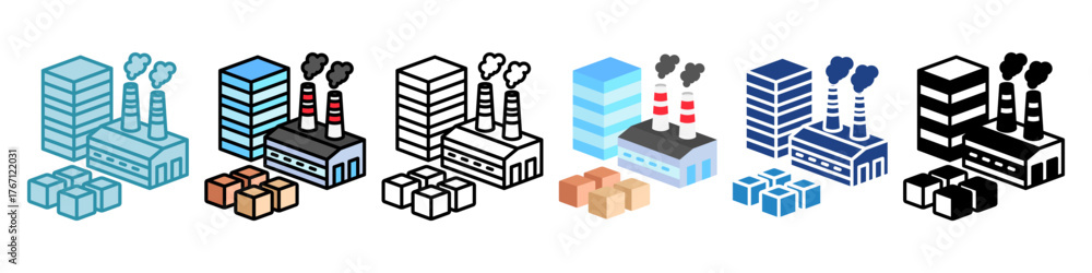 Fototapeta premium Industry Mini Illustration Multi Style Isometric Icon. Use For Modern Concept, Print, Ui, Ux Kit, Web And App Development. Vector Related To Market, Business, Finace