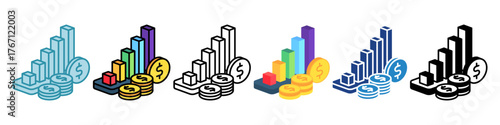 Profit Mini Illustration Multi Style Isometric Icon. Use For Modern Concept, Print, Ui, Ux Kit, Web And App Development. Vector Related To Market, Business, Finace
