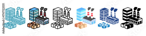Industry Mini Illustration Multi Style Isometric Icon. Use For Modern Concept, Print, Ui, Ux Kit, Web And App Development. Vector Related To Market, Business, Finace