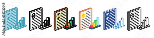 Progress Mini Illustration Multi Style Isometric Icon. Use For Modern Concept, Print, Ui, Ux Kit, Web And App Development. Vector Related To Market, Business, Finace