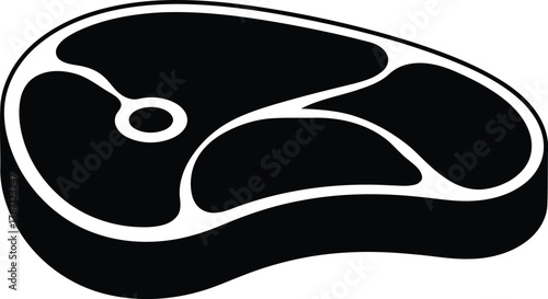 Steak Silhouette Vector – Meat Food Icon for Grill and Restaurant Menu Design