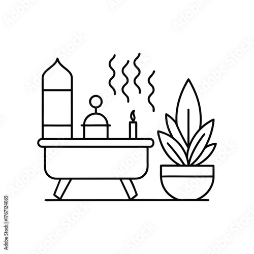 Luxury bathhouse spa vector illustration