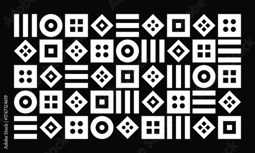 Dark Frame Minimalist Neo Geometric Monochrome Grid Pattern Background