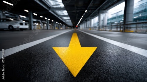 Parking Arrow Stock Photo: Directional Guidance & Urban Spaces