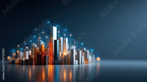 Smart City Stock Photo: Connected Urban Technology Landscape, Cityscape