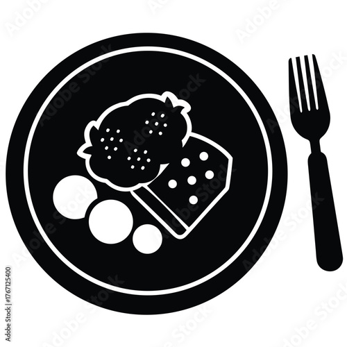 A breakfast plate vector art
