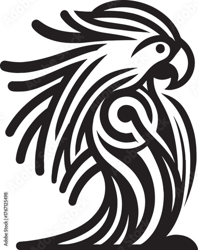 Wallpaper Mural Parrot head tattoo. Vector illustration isolated on white background. Tattoo art. Torontodigital.ca