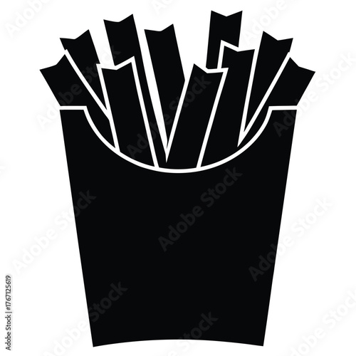 French Fries Silhouette  artistic, high-contrast silhouette 