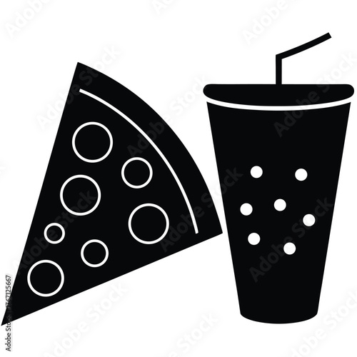 A pizza and drink combo vector art