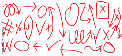 Abstract red scribble art with chaotic symbols and shapes a bold silhouette