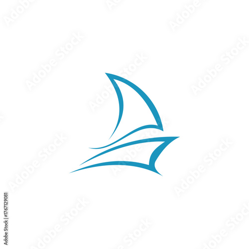 sail boat silhouette icon set vector logo design