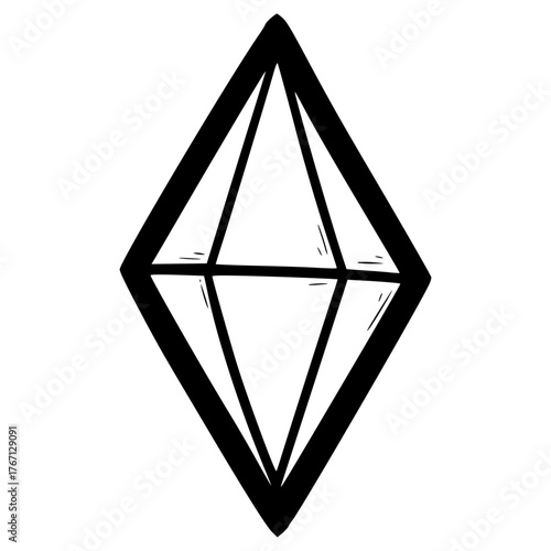 doodle diamond illustration hand drawn outline vector