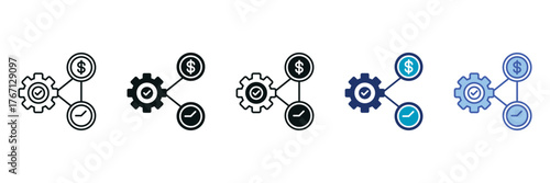 Efficiency Icon Set Consisting of Multiple Styles Vector Illustration
