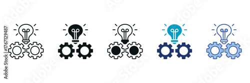 Intelligence Icon Set Consisting of Multiple Styles Vector Illustration