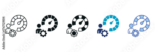 Performance Icon Set Consisting of Multiple Styles Vector Illustration