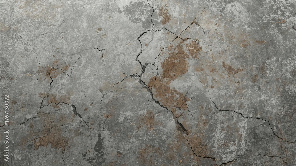 Obraz premium Cracked Concrete Wall Texture – Minimal Industrial Design Background