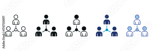 Teamwork Icon Set Consisting of Multiple Styles Vector Illustration