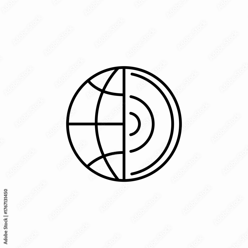 Obraz premium earth core icon sign vector