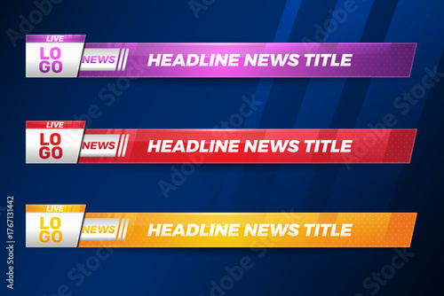 Banner lower third for news banner on television and channel
