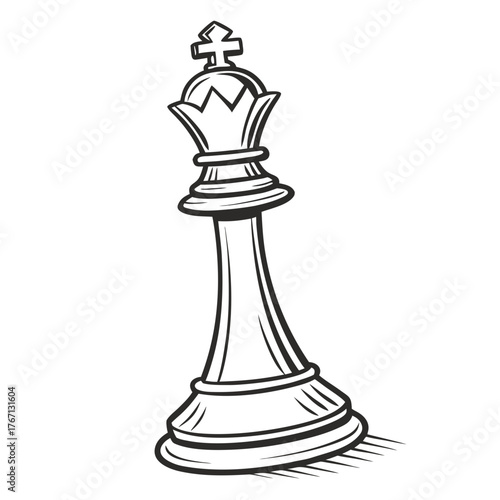 Stylized Chess King Piece Illustration chess piece game