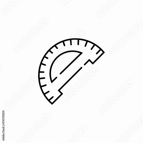 protractor tool icon sign vector