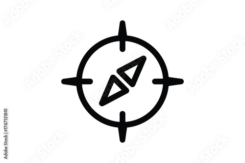 Compass outline style icon design navigation and direction symbol vector