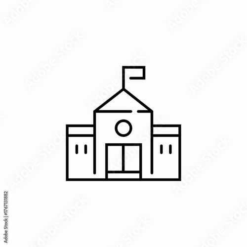 school building icon sign vector