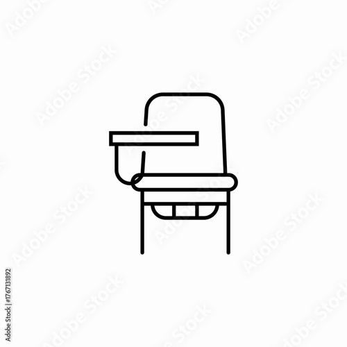 school desk icon sign vector