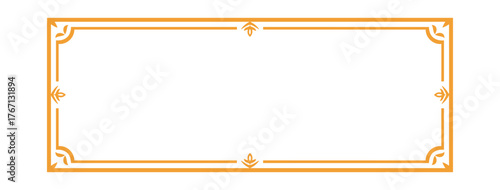 Decorative Ornamental Rectangle Frame Border with Corner Accents for Document Certificates and Invitations